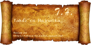 Takács Hajnalka névjegykártya